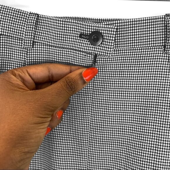 ESCADA HOUNDSTOOTH BLACK DESIGNER SKIRT OFFICE SUMMER WOOL MINI  SKIRT 36 EUC - Picture 5 of 10